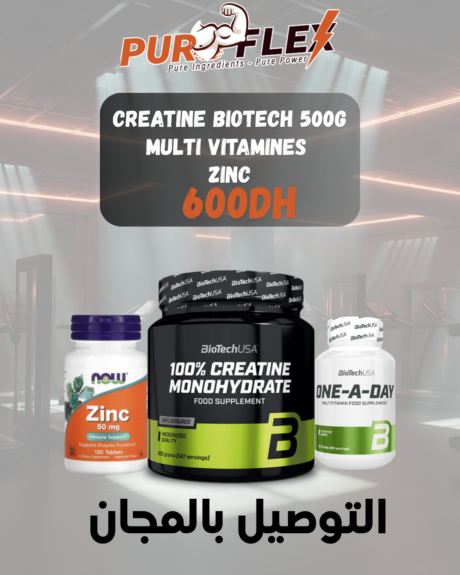 Creatine BioTech 500g + Zinc + One A Day