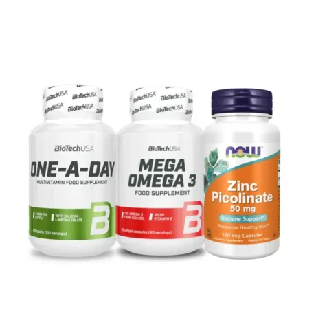 One a day multivitamines + Omega 3 Biotechusa + Zinc picolinate 120caps